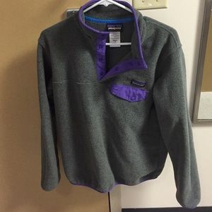 Purple and gray synchilla snap Patagonia
